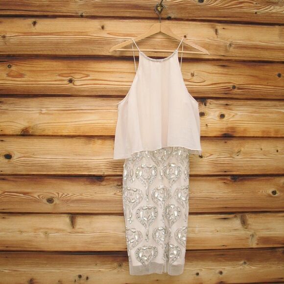 Aidan Mattox Bead Sheath Dress - Picture 1 of 8